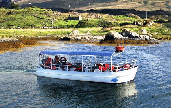 Scenic boat cruise on Letterfrack Bay, Galway. Guided.