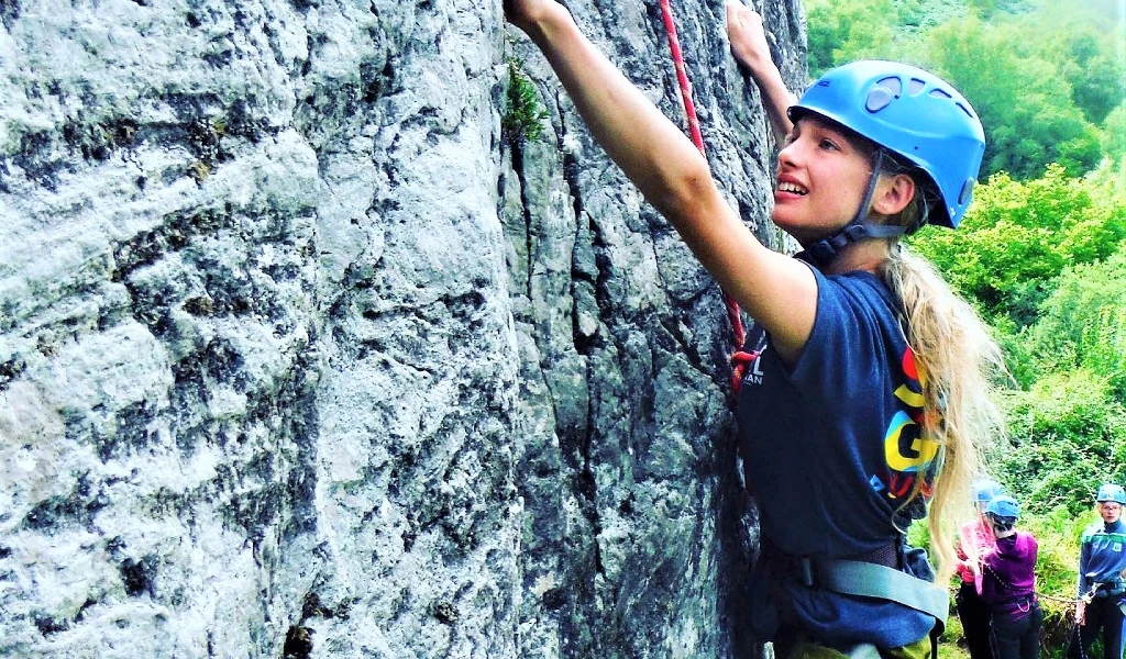 Rock climbing -child in the crags2-Sligo-Ireland