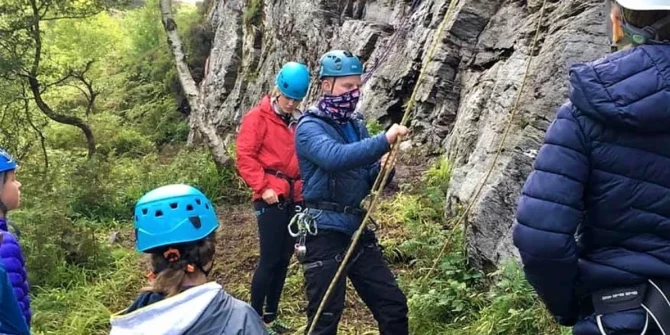 Rock climbing -safety briefing people-Sligo-Ireland