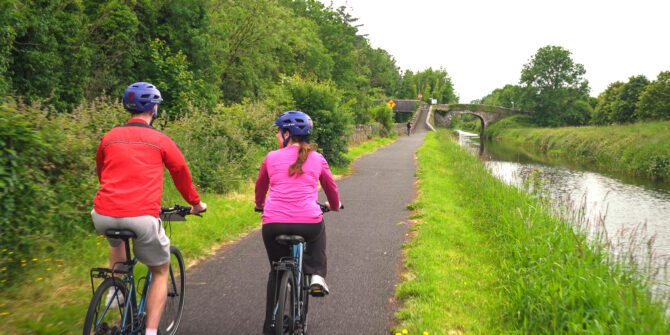 Cycling along the Royal Canal blueway from Mullingar. Hidden Heartlands Ireland