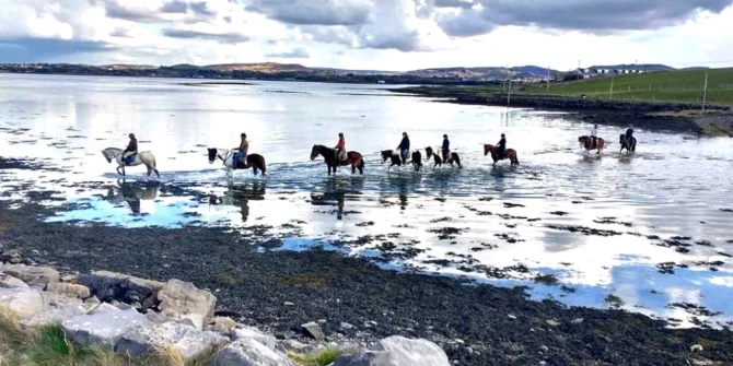 Beach horseriding in Clew Bay County MAyo Ireland